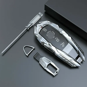 Mercedes Benz CLA CLS CLK GLK GLA AMG GL ML SL SLK Car Key Fob Cover Case- Gray New - Image 2